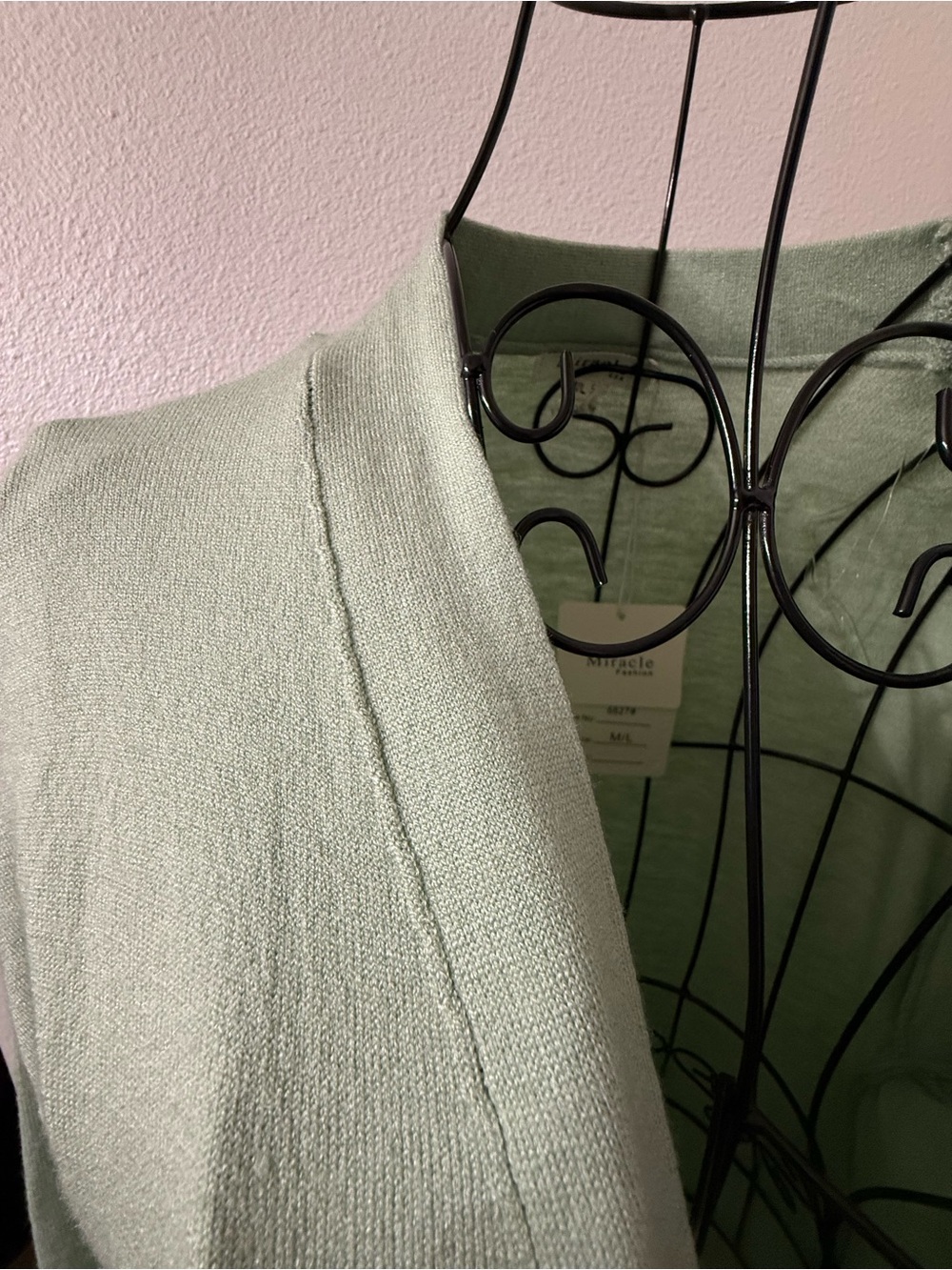 Miracle Brand Long Open Front Cardigan, Medium/Large - Picture 2 of 8